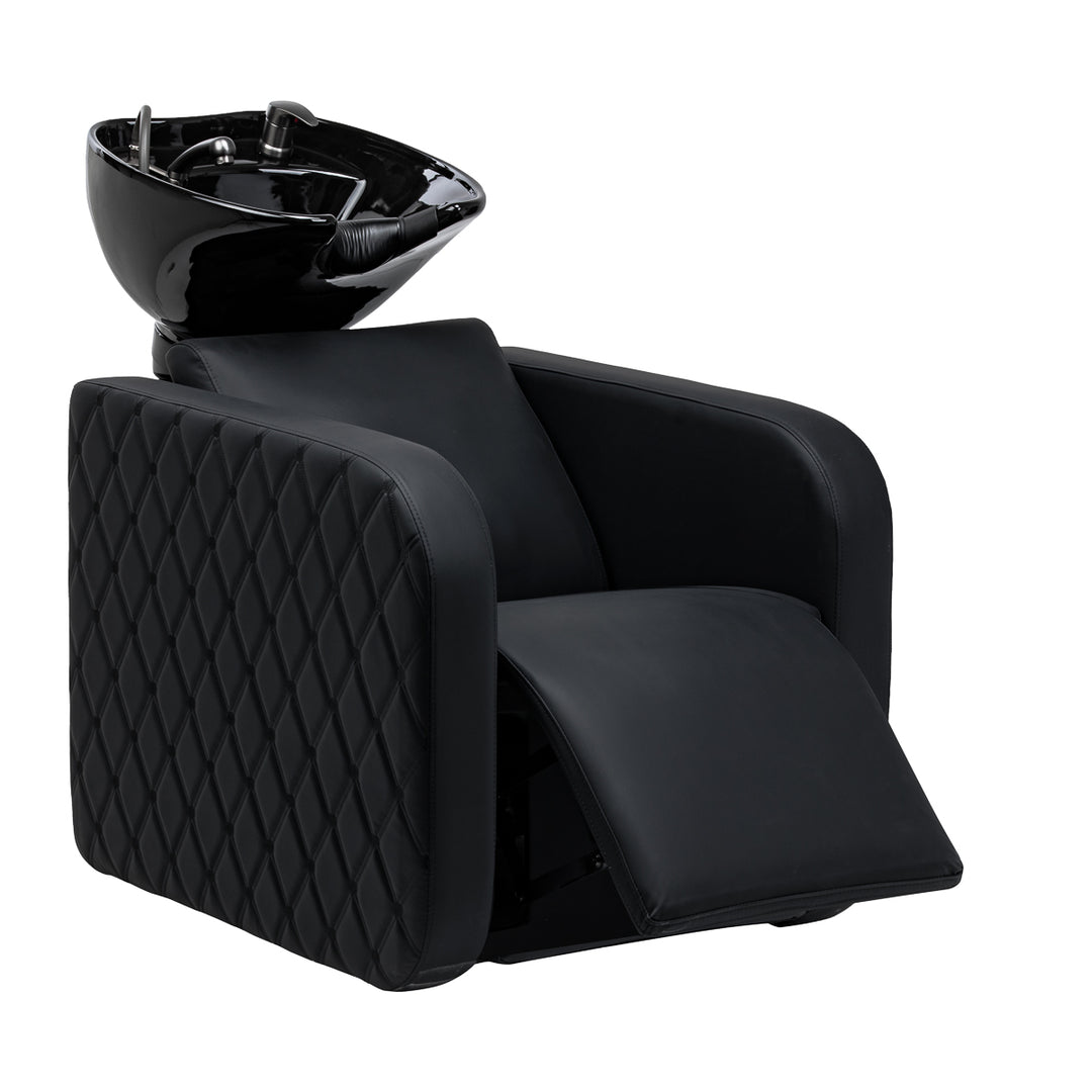 Bac Coiffeur Gabbiano Sylvia Plus avec Massage et Repose-jambes Électrique Noir - image 2