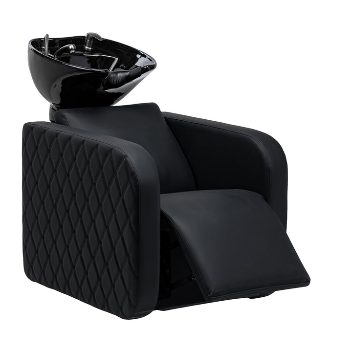 Bac Coiffeur Gabbiano Sylvia Plus avec Massage et Repose-jambes Électrique Noir - image 2