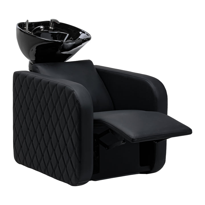 Bac Coiffeur Gabbiano Sylvia Plus avec Massage et Repose-jambes Électrique Noir - image 3
