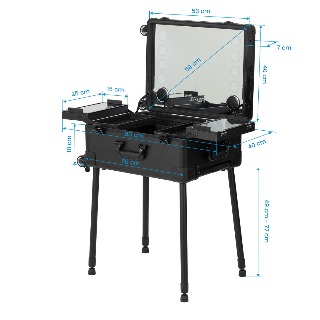 Mallette de Maquillage Station Mobile Plus avec Miroir Lumineux et Enceintes Noir - image 14