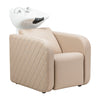 Bac Coiffeur Gabbiano Sylvia Plus avec Massage et Repose-jambes Électrique Beige
