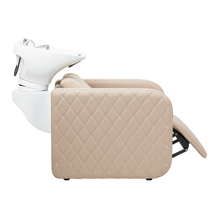 Bac Coiffeur Gabbiano Sylvia Plus avec Massage et Repose-jambes Électrique Beige - image 3