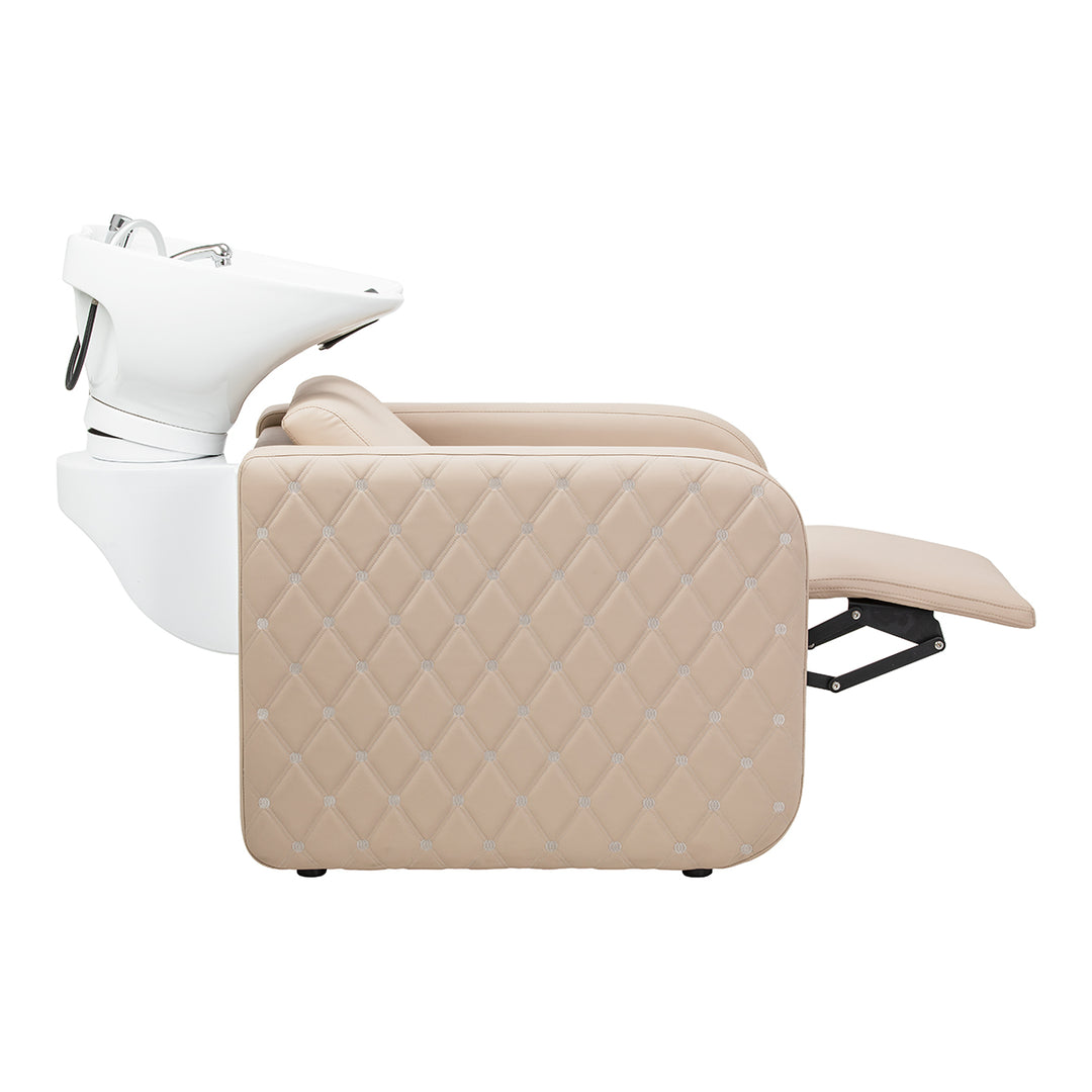Bac Coiffeur Gabbiano Sylvia Plus avec Massage et Repose-jambes Électrique Beige - image 4