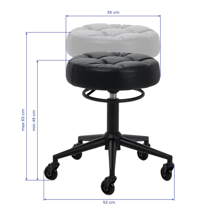 Tabouret à Roulettes Gabbiano D054 Noir - image 6