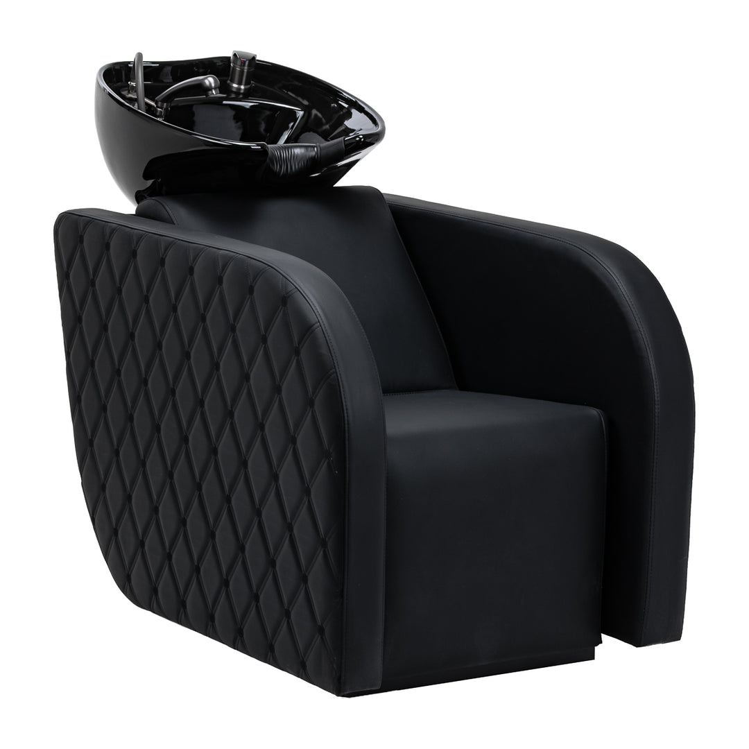 Bac Coiffeur Gabbiano Ines avec Massage et Repose-jambes Électrique Noir