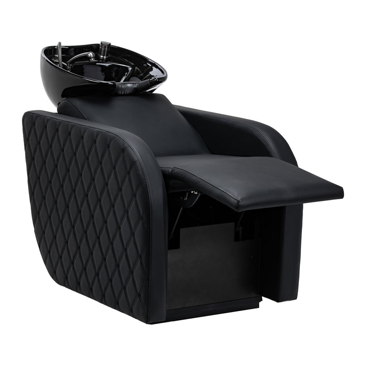 Bac Coiffeur Gabbiano Ines avec Massage et Repose-jambes Électrique Noir - image 3