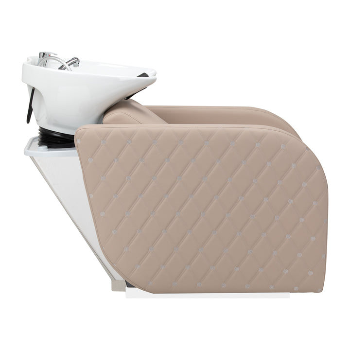 Bac Coiffeur Gabbiano Ines avec Massage et Repose-jambes Électrique Beige - image 4