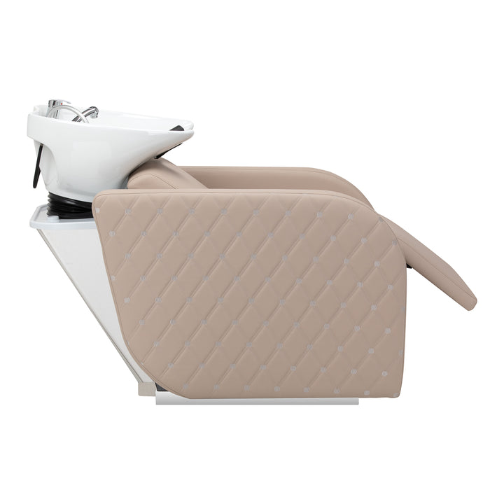 Bac Coiffeur Gabbiano Ines avec Massage et Repose-jambes Électrique Beige - image 5