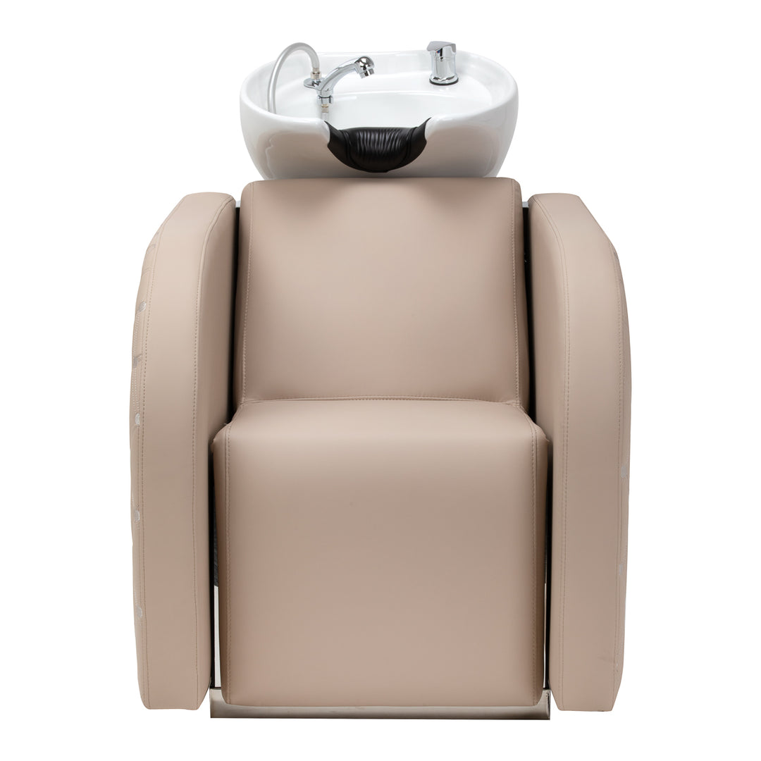 Bac Coiffeur Gabbiano Ines avec Massage et Repose-jambes Électrique Beige - image 7