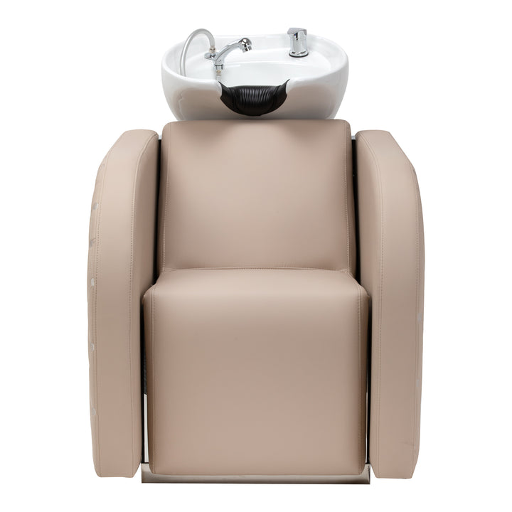 Bac Coiffeur Gabbiano Ines avec Massage et Repose-jambes Électrique Beige - image 7