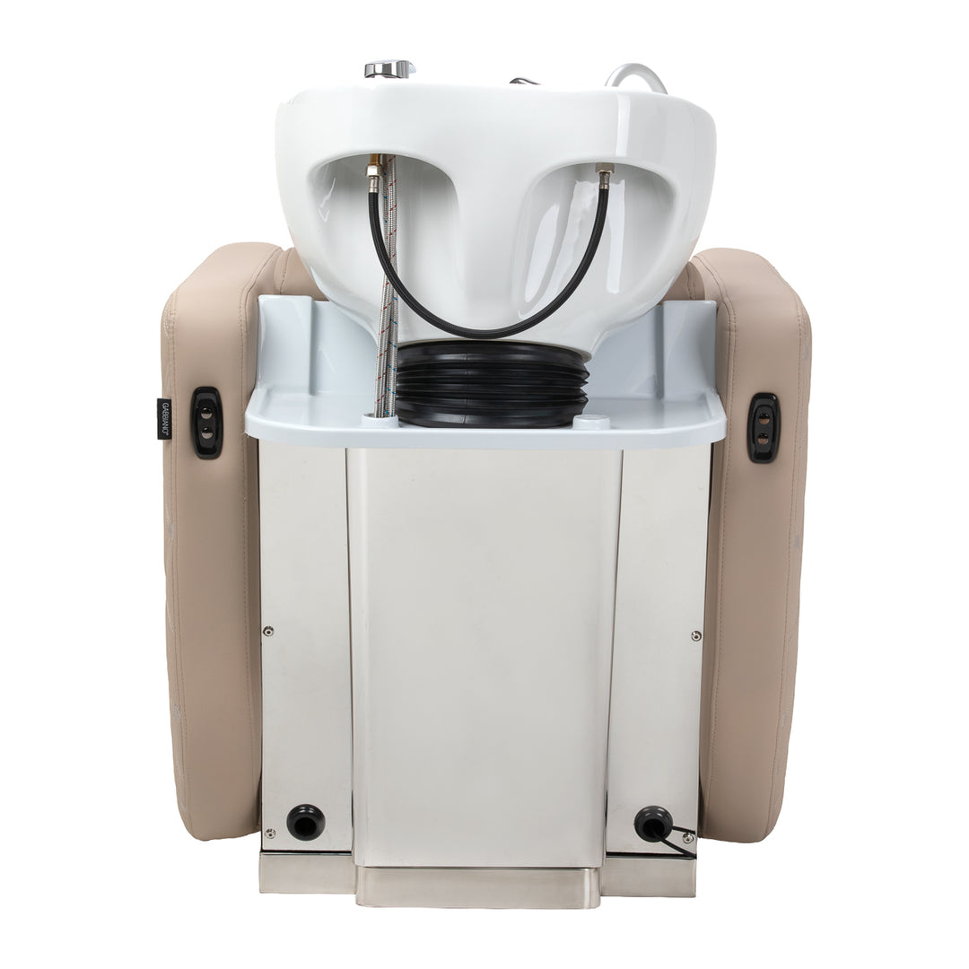 Bac Coiffeur Gabbiano Ines avec Massage et Repose-jambes Électrique Beige - image 8
