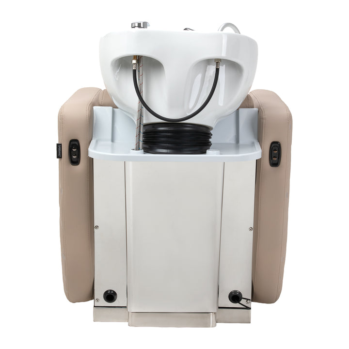Bac Coiffeur Gabbiano Ines avec Massage et Repose-jambes Électrique Beige - image 8