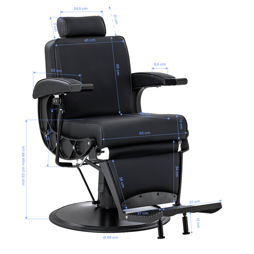 Fauteuil Barbier Gabbiano Continental avec Massage Noir - image 19