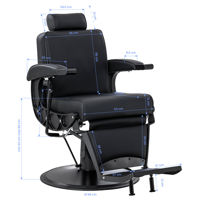 Fauteuil Barbier Gabbiano Continental avec Massage Noir - image 19