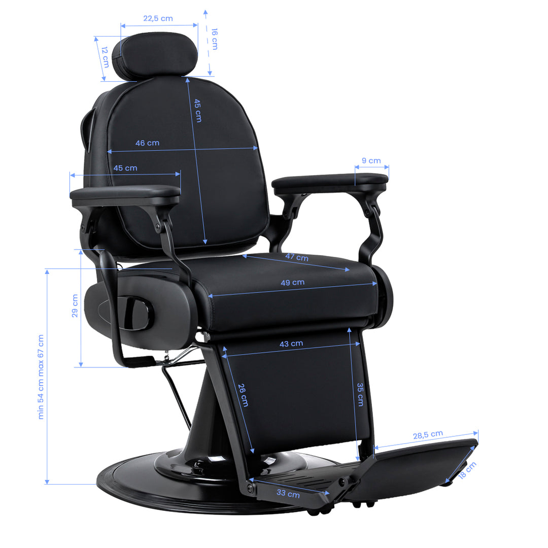 Fauteuil Barbier Gabbiano Francesco avec Massage Noir-Noir - image 19