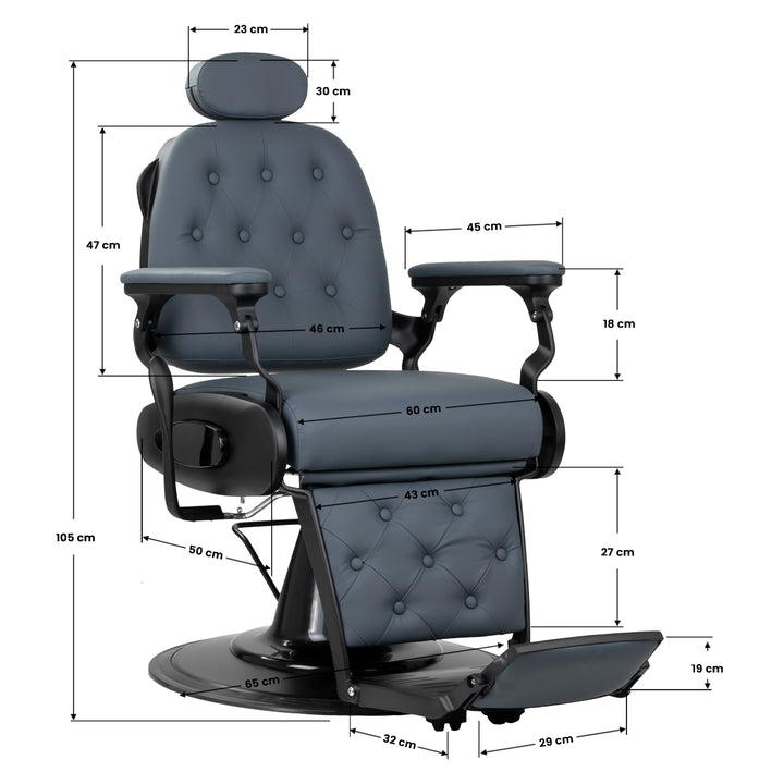 Fauteuil de barbier Gabbiano Francesco Graphite-Noir - image 16