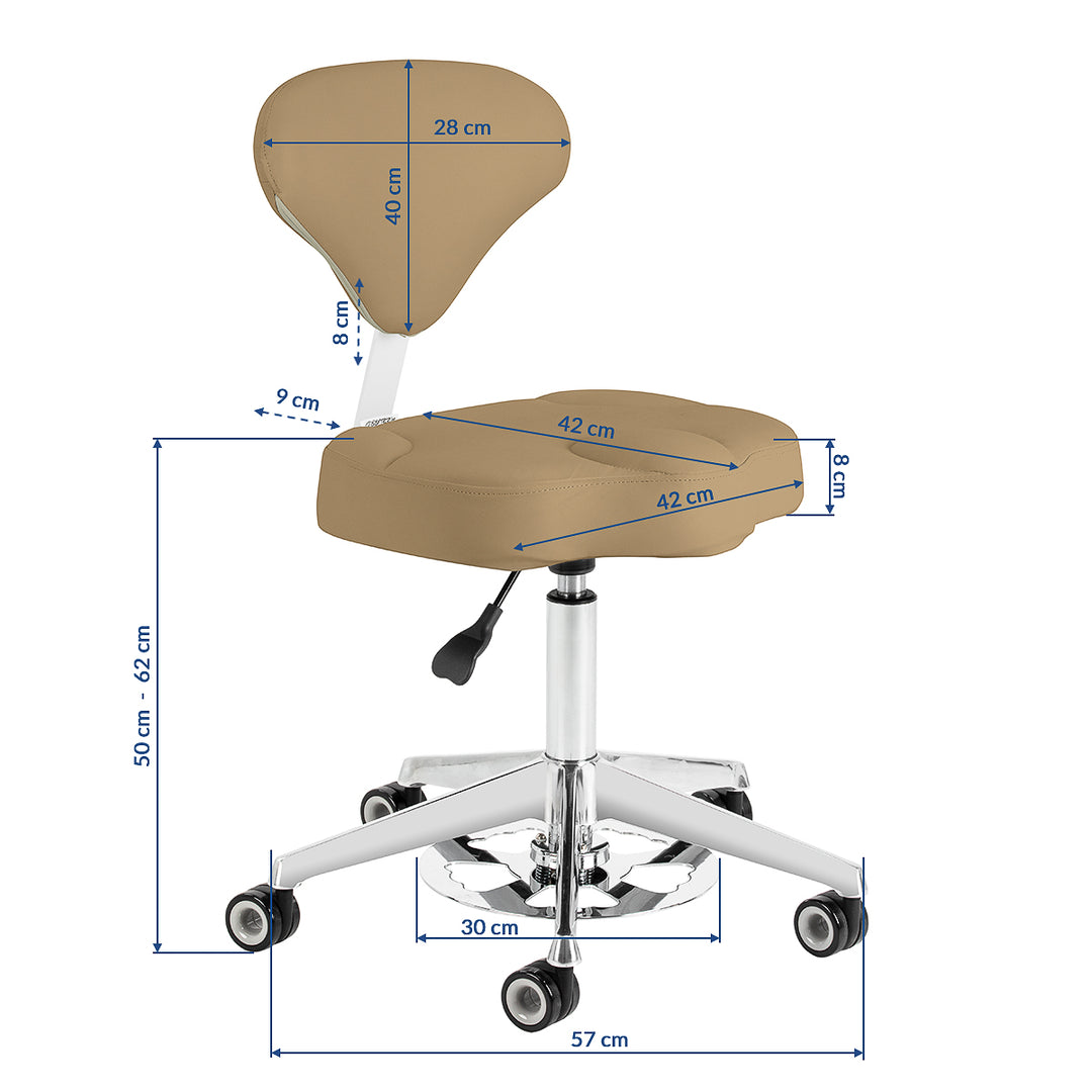 Tabouret à Roulettes Réglable Azzurro 156F Bump-Up Beige - image 10