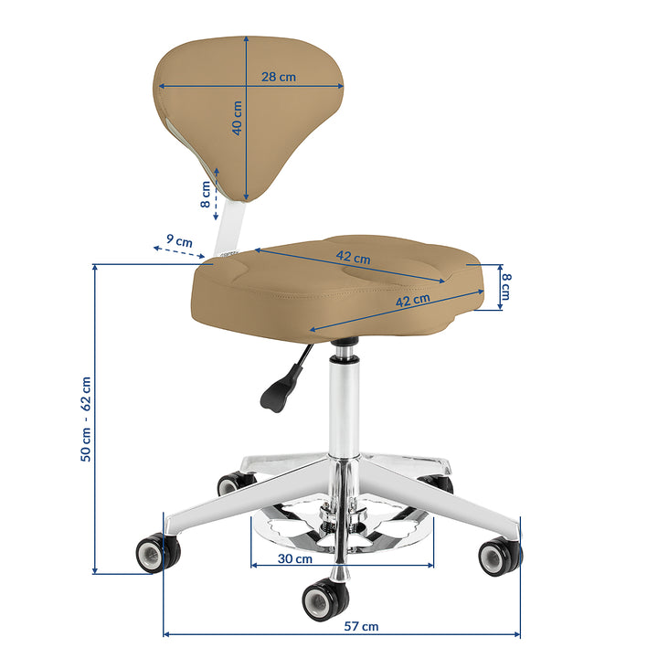 Tabouret à Roulettes Réglable Azzurro 156F Bump-Up Beige - image 10