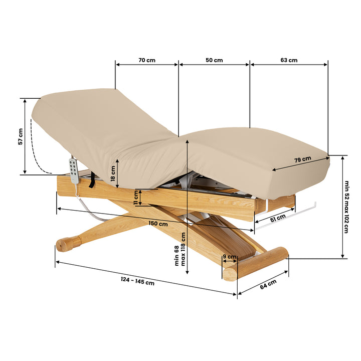 Table de massage électrique Sillon Siesta Beige-Brun clair - image 20