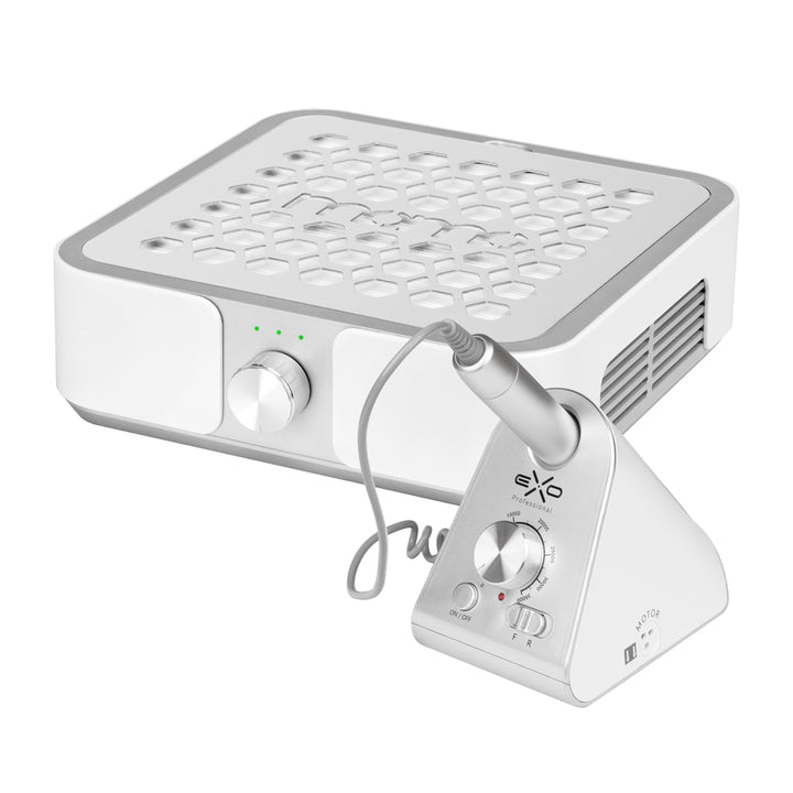 Ponceuse Ongle Exo Silent SX7 avec Aspirateur Momo P30 Blanc