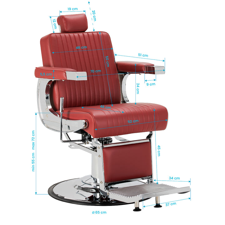 Fauteuil Barbier Gabbiano Visionerio+ Rouge - image 18