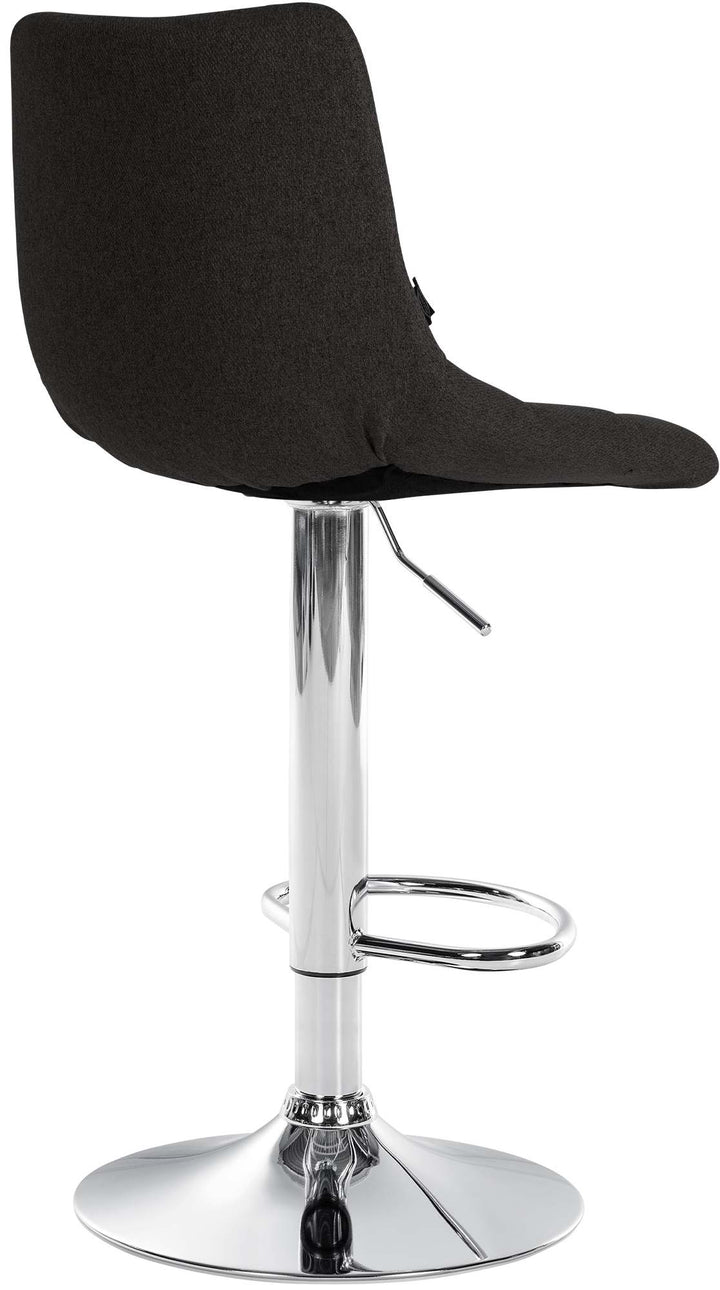 Tabouret de Bar avec Dossier Réglable Pivotant 107 Tissu Noir - image 5
