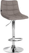Tabouret de Bar avec Dossier Réglable Pivotant 107 Tissu Gris