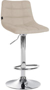 Tabouret de Bar avec Dossier Réglable Pivotant 107 Tissu Crème