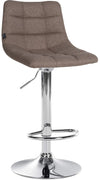 Tabouret de Bar avec Dossier Réglable Pivotant 107 Tissu Taupe