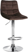 Tabouret de Bar avec Dossier Réglable Pivotant 107 Velours Marron