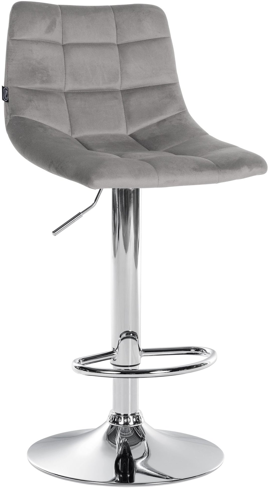 Tabouret de Bar avec Dossier Réglable Pivotant 107 Velours Gris