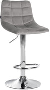 Tabouret de Bar avec Dossier Réglable Pivotant 107 Velours Gris