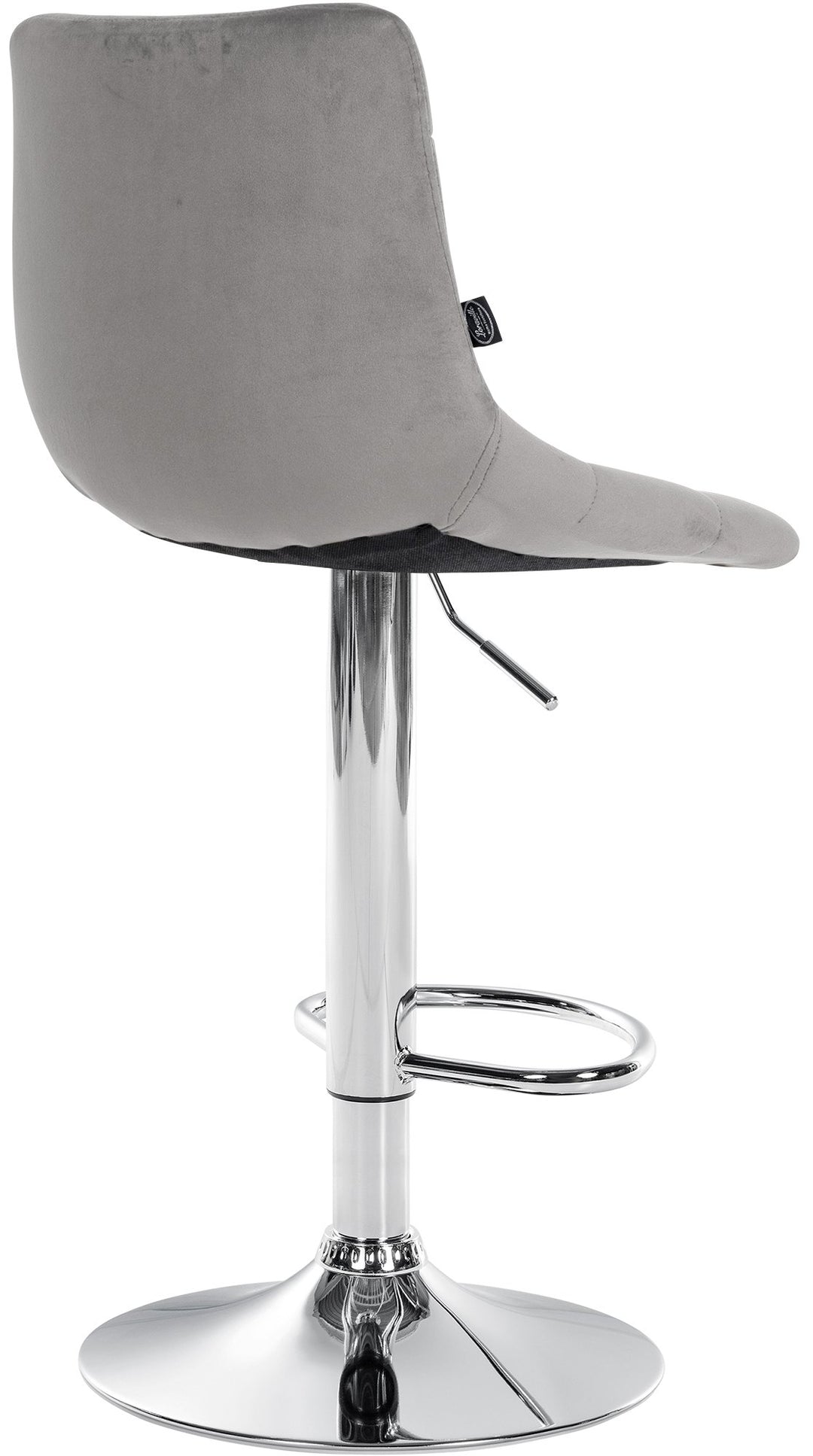 Tabouret de Bar avec Dossier Réglable Pivotant 107 Velours Gris - image 5