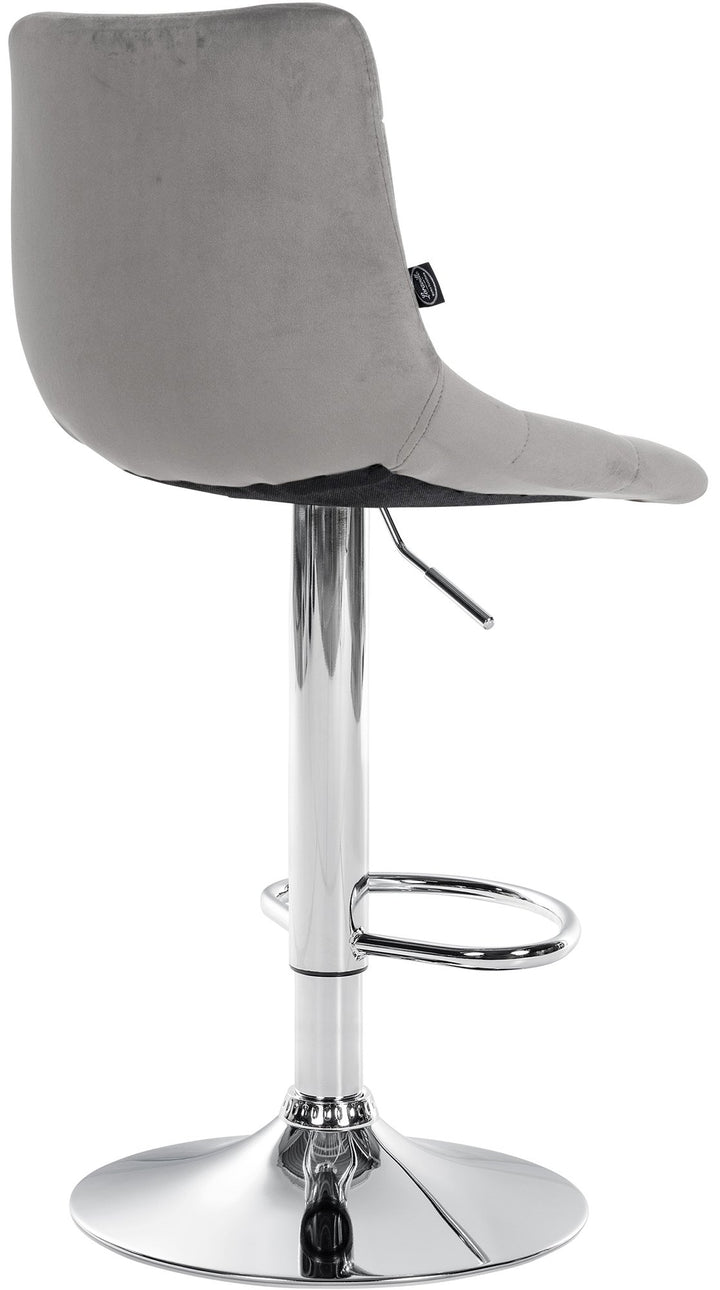 Tabouret de Bar avec Dossier Réglable Pivotant 107 Velours Gris - image 5