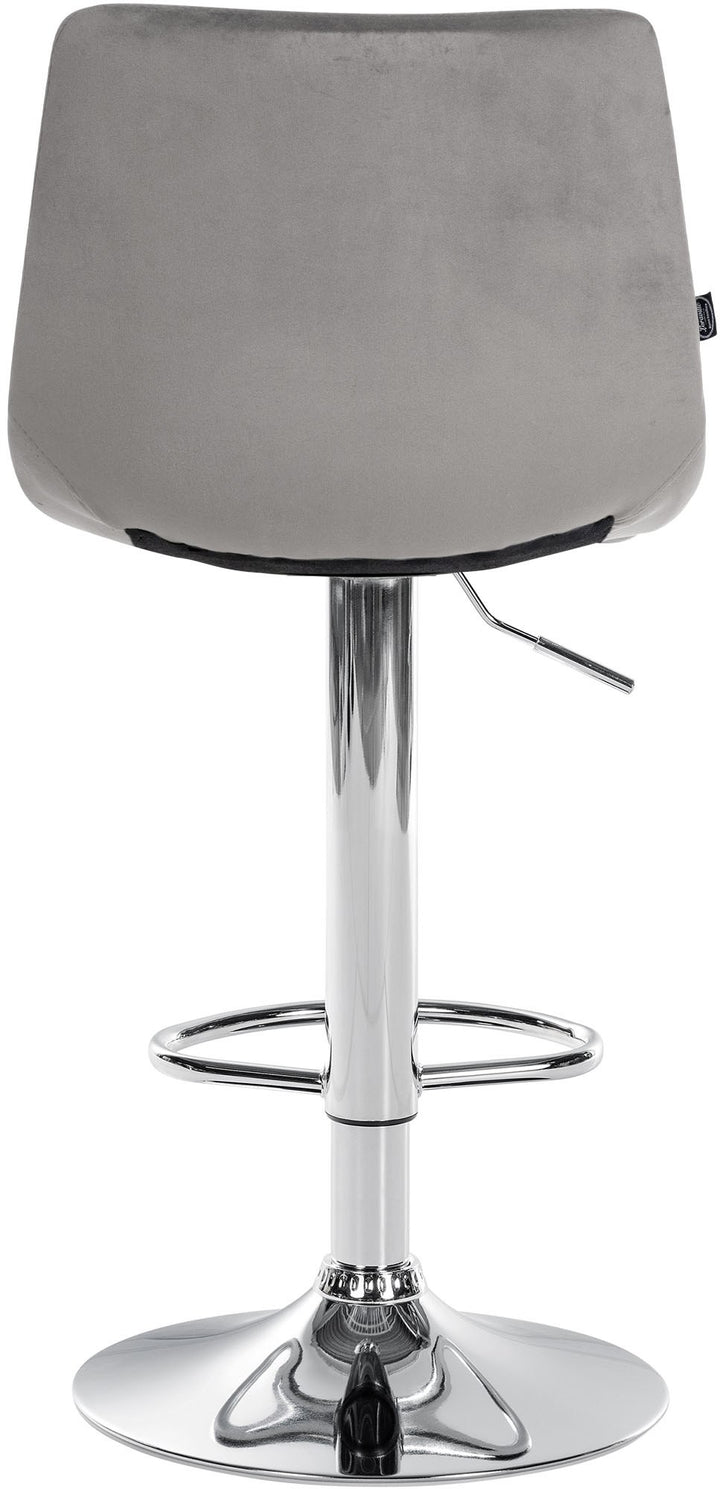 Tabouret de Bar avec Dossier Réglable Pivotant 107 Velours Gris - image 6