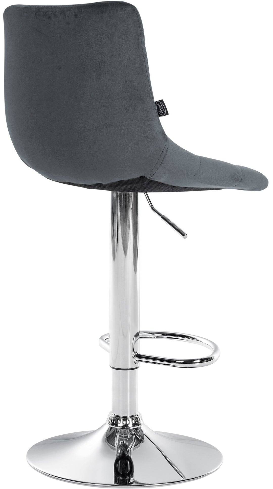 Tabouret de Bar avec Dossier Réglable Pivotant 107 Velours Gris foncé - image 5