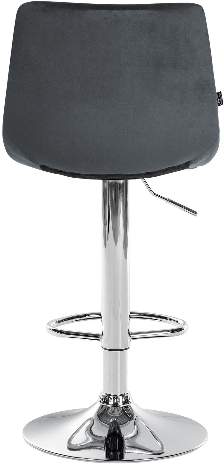 Tabouret de Bar avec Dossier Réglable Pivotant 107 Velours Gris foncé - image 6