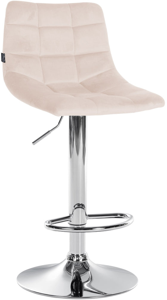 Tabouret de Bar avec Dossier Réglable Pivotant 107 Velours Beige