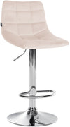 Tabouret de Bar avec Dossier Réglable Pivotant 107 Velours Beige