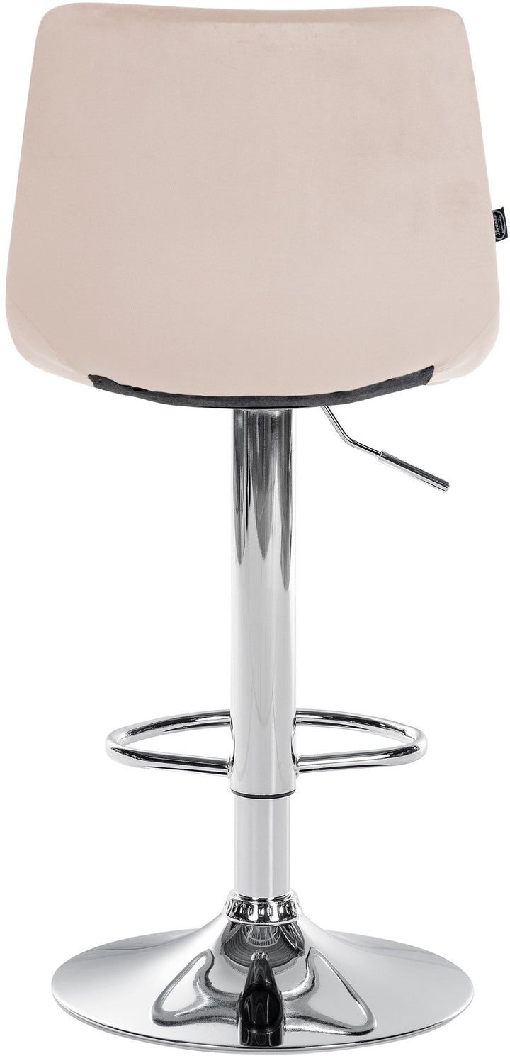 Tabouret de Bar avec Dossier Réglable Pivotant 107 Velours Beige - image 6