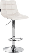 Tabouret de Bar avec Dossier Réglable Pivotant 107 Similicuir Blanc