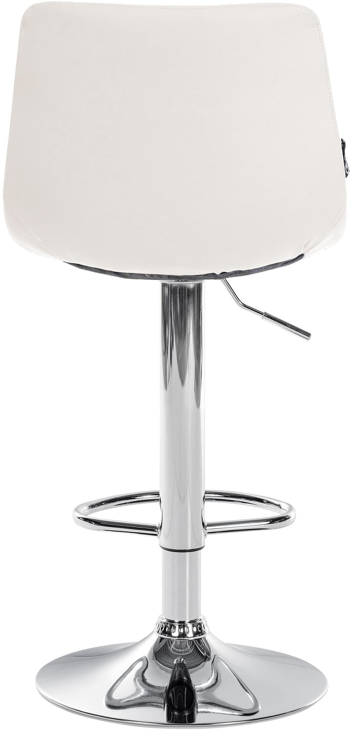 Tabouret de Bar avec Dossier Réglable Pivotant 107 Similicuir Blanc - image 6