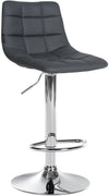 Tabouret de Bar avec Dossier Réglable Pivotant 107 Similicuir Gris
