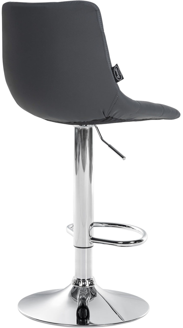 Tabouret de Bar avec Dossier Réglable Pivotant 107 Similicuir Gris - image 5