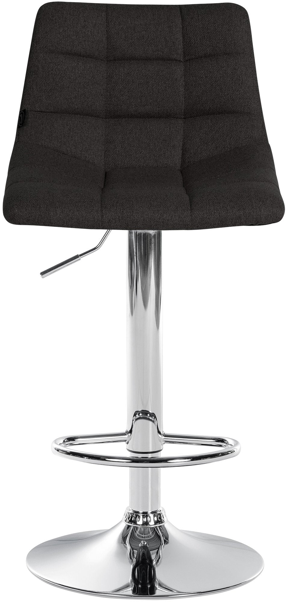 Tabouret de Bar avec Dossier Réglable Pivotant 107 Tissu Noir - image 3