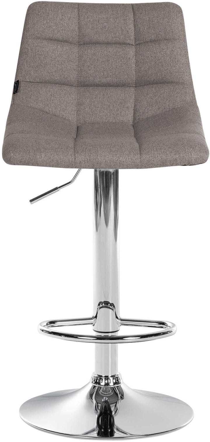 Tabouret de Bar avec Dossier Réglable Pivotant 107 Tissu Gris - image 3