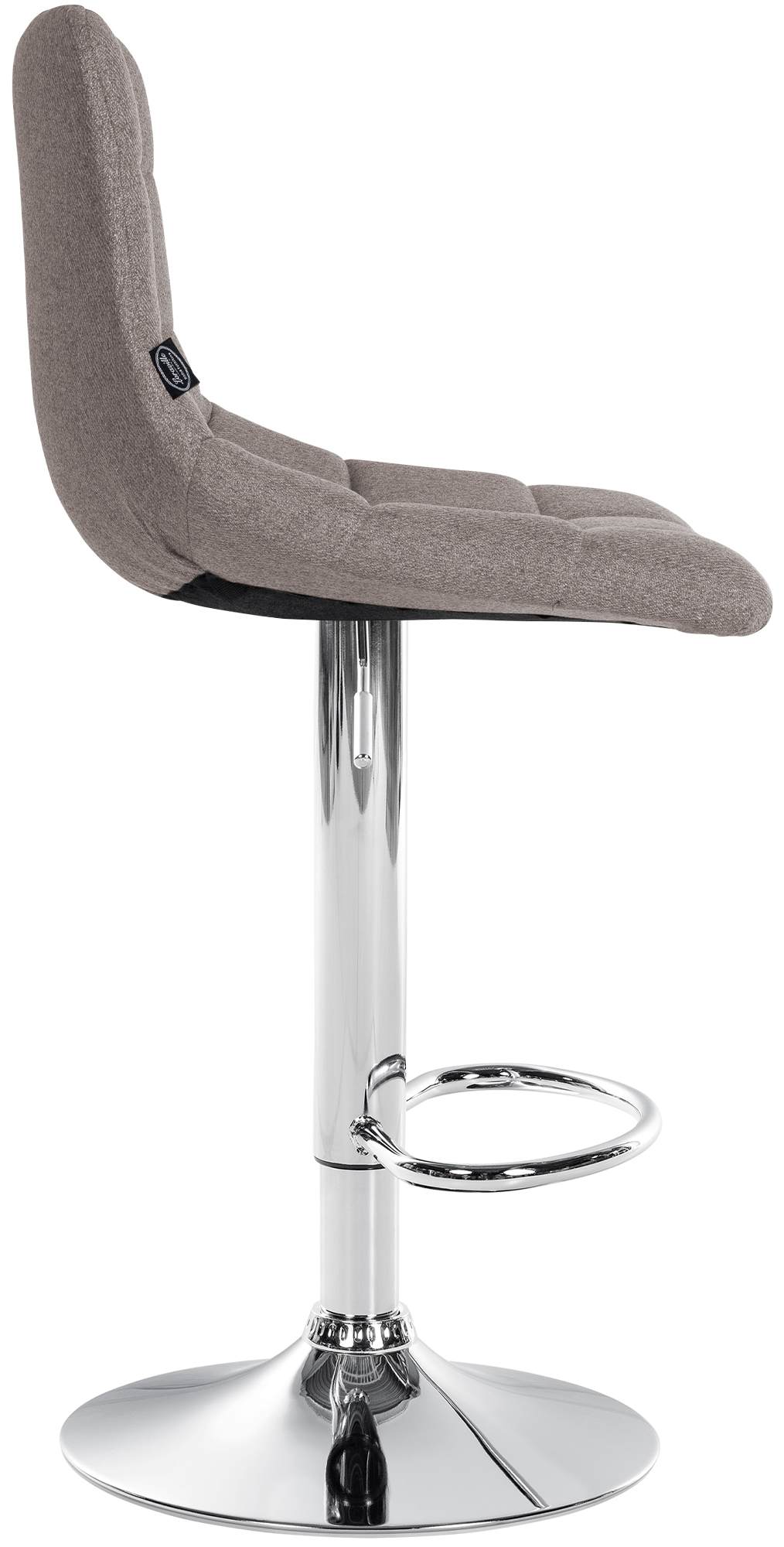 Tabouret de Bar avec Dossier Réglable Pivotant 107 Tissu Gris - image 4