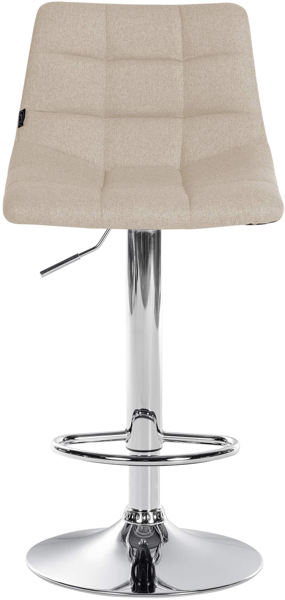 Tabouret de Bar avec Dossier Réglable Pivotant 107 Tissu Crème - image 3