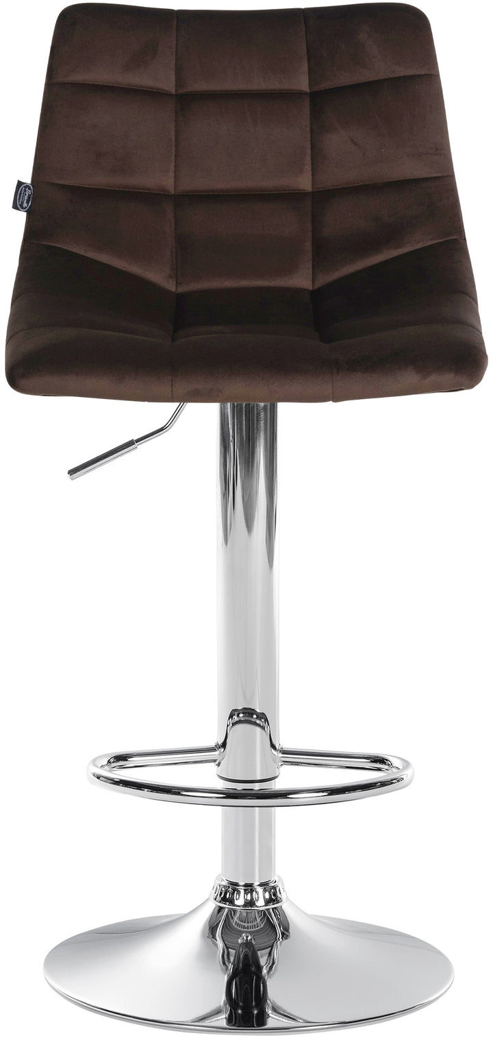 Tabouret de Bar avec Dossier Réglable Pivotant 107 Velours Marron - image 3