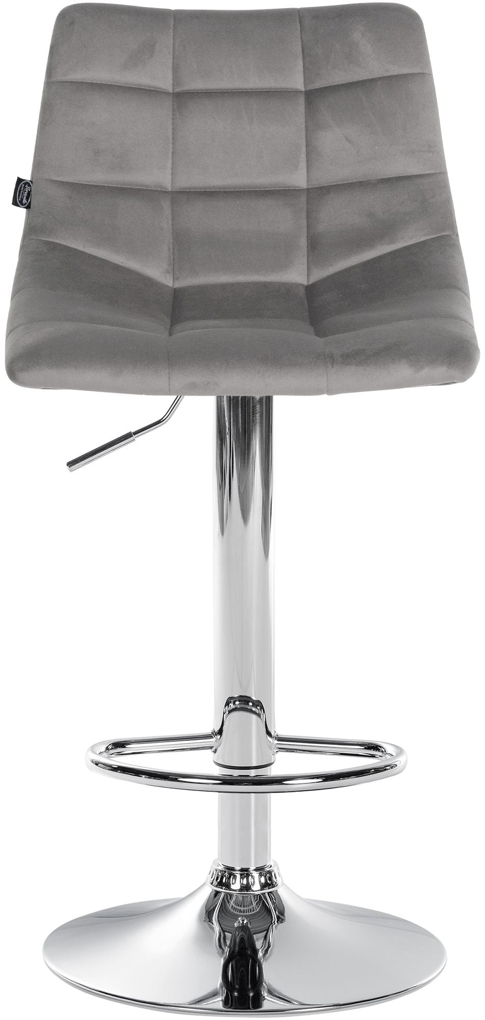 Tabouret de Bar avec Dossier Réglable Pivotant 107 Velours Gris - image 3
